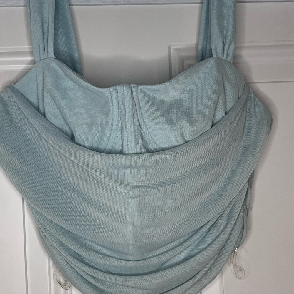 Windsor Light Blue Draped Tank Top